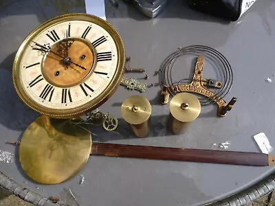 Vienna Wall Clock Antique Wall Clocks Parts SEE VIDEO MOVEMENT Weights  Pendulum • $66.95