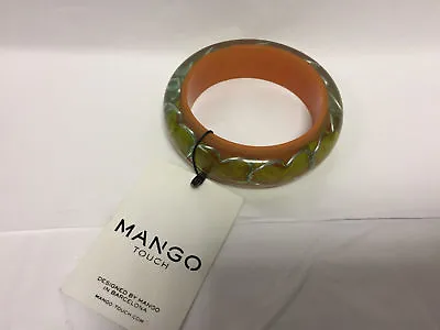 Mango Touch Barcelona Stunning Unique Bright Orange Detailed Bangle  • $12.45