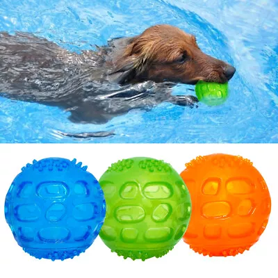 £6.23 • Buy Dog Chew Toys For Aggressive Chewers Indestructible Rubber Sound Squeaky Ball