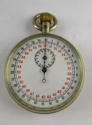 Minerva Military 30 Sec Stopwatch Subsidiary Dial Ordnance Arrow T.P.  1/10 • $155.42