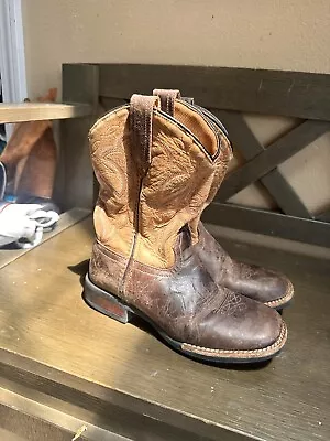 Roper Children Monterey Distressed Tan & Brown Square Toe Western Boots Size 2 • $20