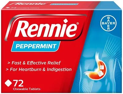 £10.23 • Buy Rennie Antacids Peppermint Flavour Heartburn Relief Acid Reflux 72 Tablets NEW