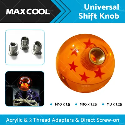 $21.89 • Buy Universal 53mm Dragon Ball Z 7 Star Shift Knob Gear Shifter Grip W/ Adapters AU