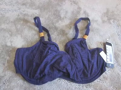 Fantasie Underwired Non Padded Bikini Top Purple Montreal Brand NEW Tag SIZE 34E • £13.99