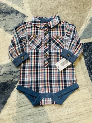 £3.25 • Buy Baby Boy Clothes 0-3 Months Shirt Top Bodysuit Check BNWT Matalan Cotton 