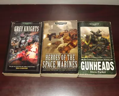 Lot Of 3 Warhammer 40000 40k Books PB Grey Knights Gunheads Heroes Of The Space • $20