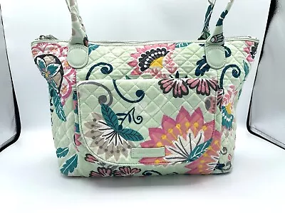 Vera Bradley MINT FLOWERS East West CARSON TOTE Shoulder Bag Zip Purse Handbag • $29.99