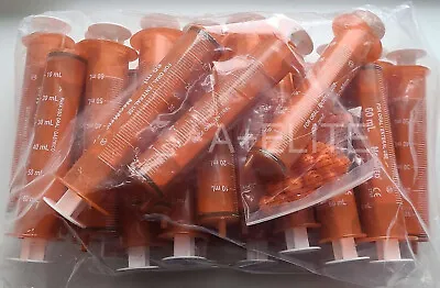 NeoMed 60mL 60cc Oral Medicine Dose Syringe Dispenser Amber 25/PK BA-S60EO Caps • $58.99