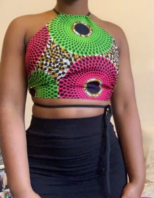 £7.50 • Buy Handmade Backless African Print Halter Neck Crop Top