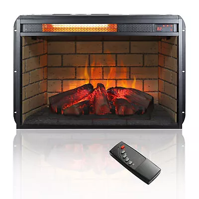 NEW　26 Inch Fireplace Insert Infrared Quartz Heater Woodlog Version With Brick • $146.99