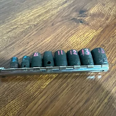 SNAP-ON 110MGMM 1/4  Drive 8 Pc Metric 6 Pt Shallow Magnetic Socket Set USED • $125