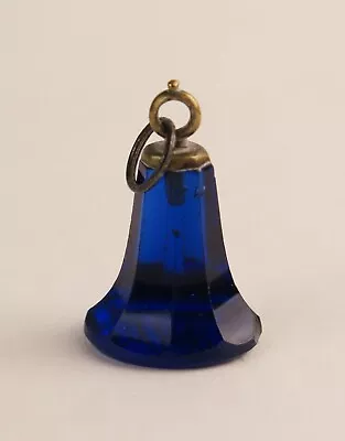 Faceted Bristol Blue Crystal Glass Bell Intaglio Fob Seal. Initials A W C1830 • £150