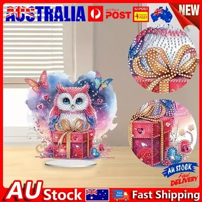 Acrylic Owl Diamond Painting Tabletop Ornament For Home Office Desktop Decor • $15.89