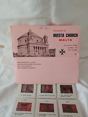 12 Vintage Colour Slides Souvenir Of Malta Mosta Church  • £2.50