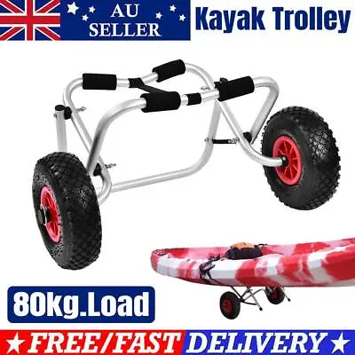 Kayak Carrier Canoe Rack Transporter On Wheels Trailer Tote Trolley Dolly Cart • $51.20