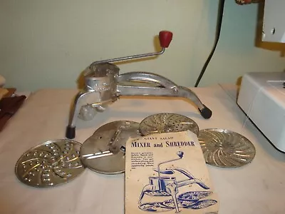 Vintage Mouli Salad Mixer Shredder With 5 Discs And Instructions-Kitchen---(C) • $50