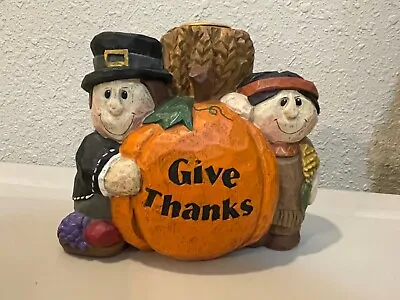 Eddie Walker For Midwest Thanksgiving Pilgrim & Native Candle Holder 5.25  Tall • $24