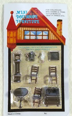 Dollhouse Miniature 1/4  Quarter Scale Furniture Table Chairs Clock Desk 1:48 • $5.25