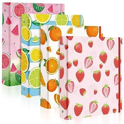 4 Pcs Mini Binders 3 Ring Binder 1 Inch 5.5 X 8.5 Inch Cute Fruit Binders Min... • $40.09