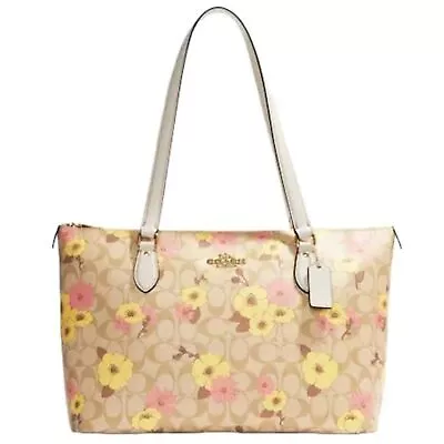 NWT Coach Gallery Tote In Signature Canvas With Floral Cluster Print CH727 • $259.99