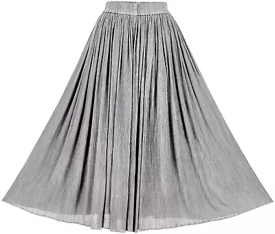 Holy Clothing Vintage Grey Crinkle Celestia Petticoat Maxi Skirt 2X/3X  20/22/24 • £32.99