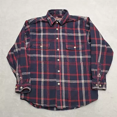Moose Creek Shirt Mens Large Blue Red Plaid Flannel Button Outdoor Cabin Core • $12.99