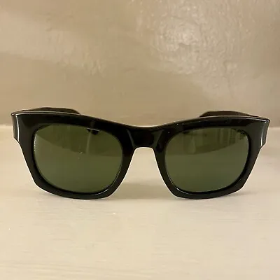 Vintage Ray Ban B&L Plainsman Wayfarer Sunglasses Black Shades Rare 1960s Tint • $358