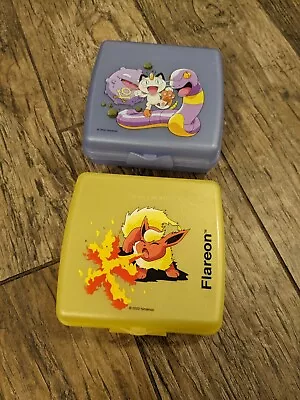 Vintage 2000 Pokémon Flareon Yellow Tupperware & Blue Team Rocket Tupperware • $0.99