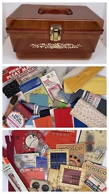 Vintage Lot Of Sewing Notions Supplies With Sewing Case Over 45 Pieces Snaps Etc • $20.78