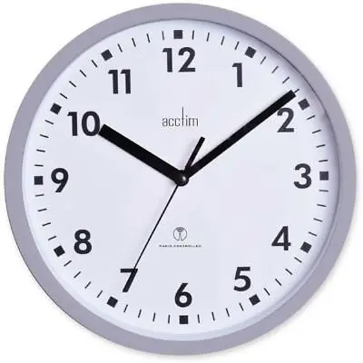 Acctim Nardo 20cm Radio Controlled Grey Wall Clock 74667 • £18.20