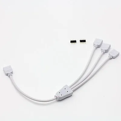 RGB 4 Pin Connector Splitter Extension Cable 1 To 3 Wire For LED Strip Light • $7.98