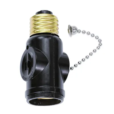 Light Bulb Socket Adapter Pull Chain Control Switch Two Outlet Power Receptacle • $9.47