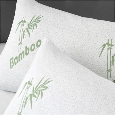 White Bamboo Memory Foam Pillow Orthopedic Anti-Bacterial Premium Support Pillow • £10.22