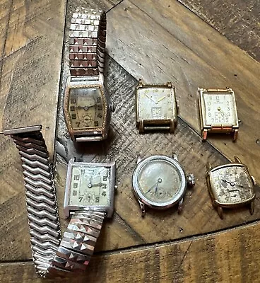 Men's Vintage Watch Lot Of 6 Elgin Bulova Wittnauer Mechanical Repair Or Parts • $49.99