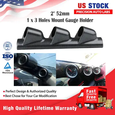 Black 52mm Auto A Pillar Pod 3 Triple Gauge Holder Mount Pod Bendable Universal • $18.59