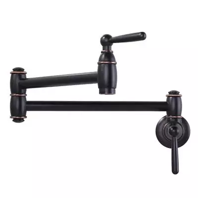WOWOW Pot Filler 2-Handle Wall Mounted Flexible Eco-Friendly Oil Rubbed Bronze • $125.51
