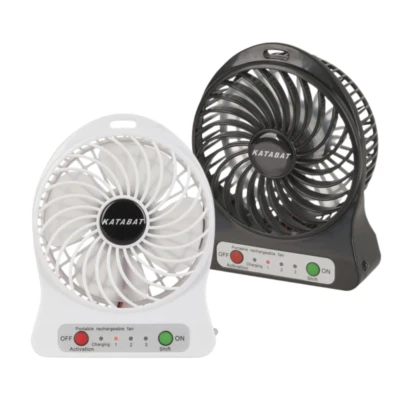 $21.98 • Buy KATABAT Mini USB Rechargeable Fan With LED Light Black/White