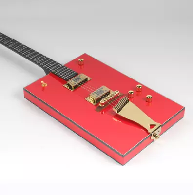 Custom Bo Diddley Electric Guitar Red Rectangle Mini Pickups Gold Hardware • $319