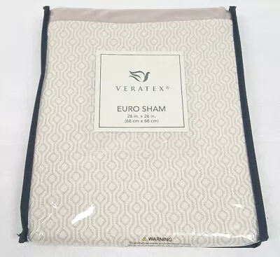 Veratex Brielle Pink Beige One European Pillow Sham 26 X26  NWT $59.99 • $22.49