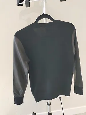 Helmut Lang Black Leather Sweater/ Jacket Size Small Wool And Leather • $37