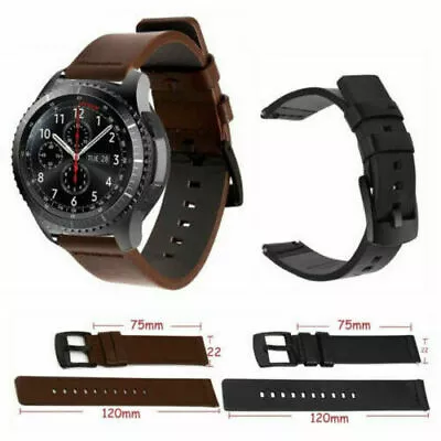 22MM Leather Watch Band Strap For Samsung Gear S3 Frontier / Classic • $15.99