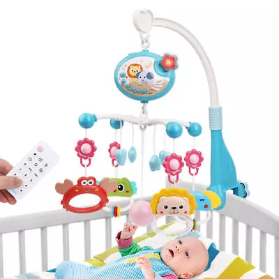 Baby Musical Crib Bed Bell Cot Mobile Moon&Star Dream Light Nusery Lullaby Toys • £13.95