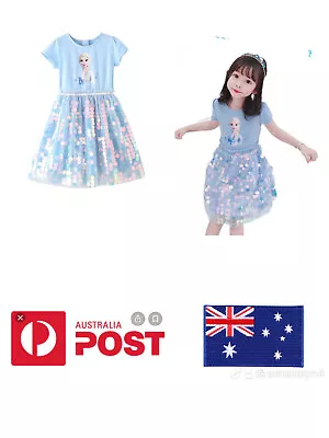 $22.90 • Buy Girls Frozen Dress  Elsa And Anna + 2 PCS Bracelets, Necklace- Great Gift Girls