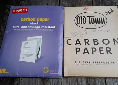 Vintage Old Town Brooklyn Carbon Paper Black Grade A  PLUS Staples Open Packages • $15