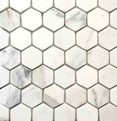Calacatta Gold 2  Hexagon Marble Mosaic Wall And Floor Tile Backsplash Bath • $22.99
