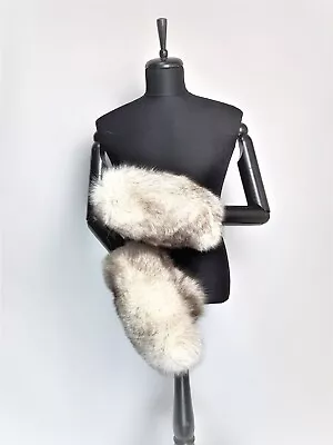 Handmade Shadow Fox Fur Mittens With Fleece Linig • $137
