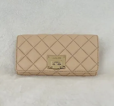 Michael Kors Astrid Carryall Quilted Leather Wallet Nude • $68.99