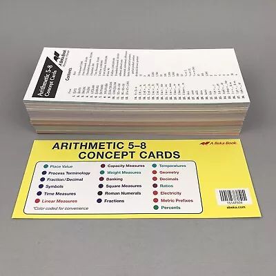 A Beka Arithmetic 5-8 Concept Cards / Flash Cards / Math / Homeschool • $19.99