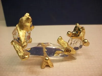 Swarovski Gold And Crystal Trimlite  Bears On A See Saw  52540 Rare • $99