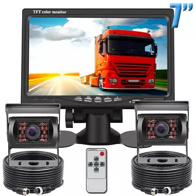 7'' Dual Backup Camera System And Monitor Parking Kit Night Vision For Truck RV • $68